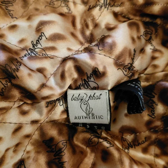 Baby Phat Cream Cropped Leather Jacket with Zipper Details - Picture 7 of 7